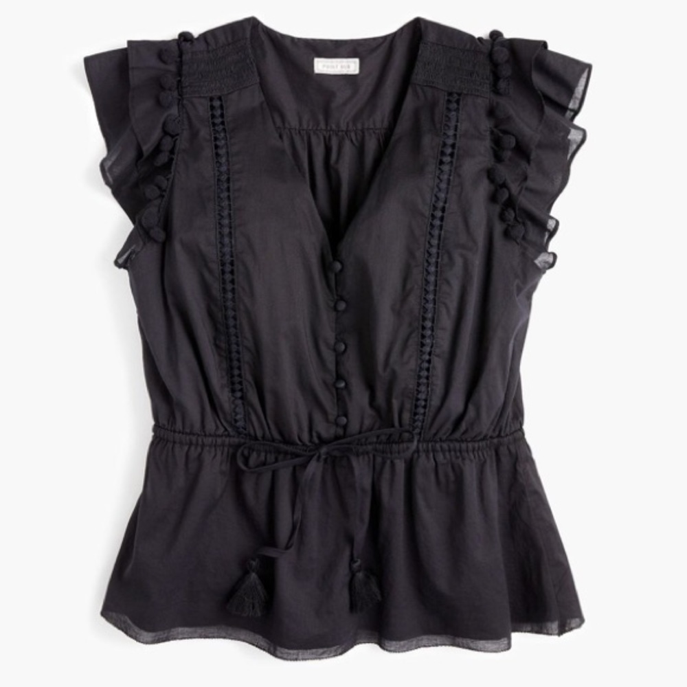 J Crew Point Sur Flutter Sleeve Top Size Small